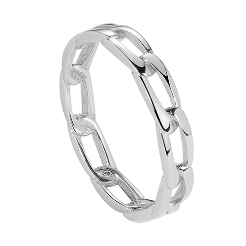 Chunky Chain Ring Sterling Silver Gold Plated - Magic Jewellers
