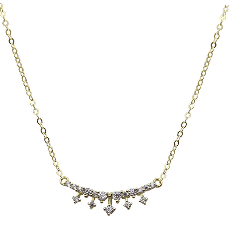 Crystal Bar Pendant Necklaces Sterling Silver 14k Gold Plated- Magic Jewellers