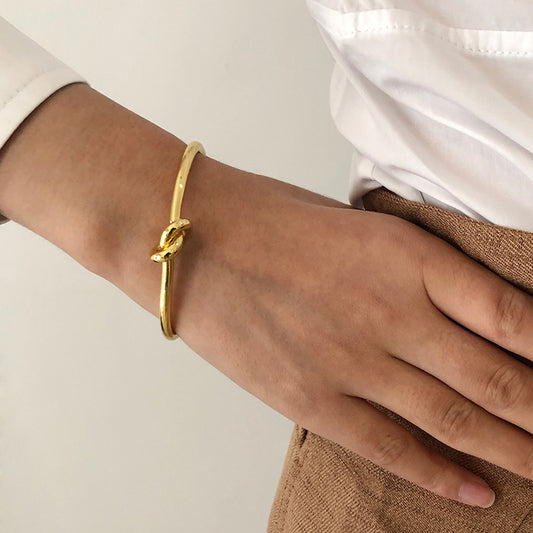 Love Knot Bangles Bracelets Brass 18k Gold Plated- Magic Jewellers
