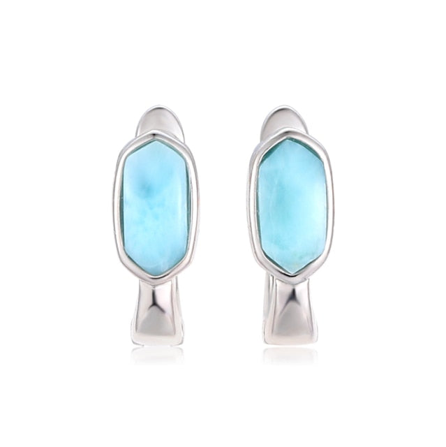 Classic Natural Precious Larimar Earrings 925 Sterling Silver , affordable larimar earrings jewelry at magic jewellers