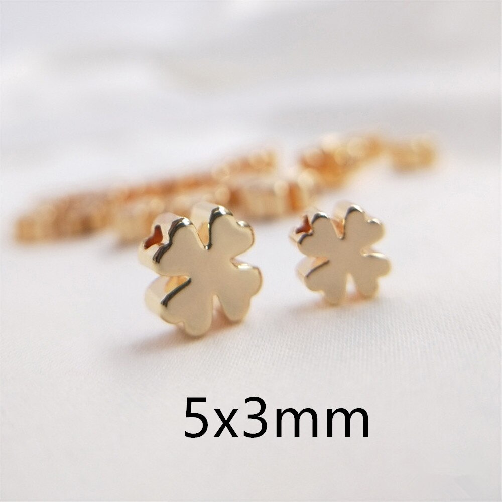 Four Leaves Clover Beads And Mixed Loose Beads 14K Gold Plated  (10pcs, 50pcs)