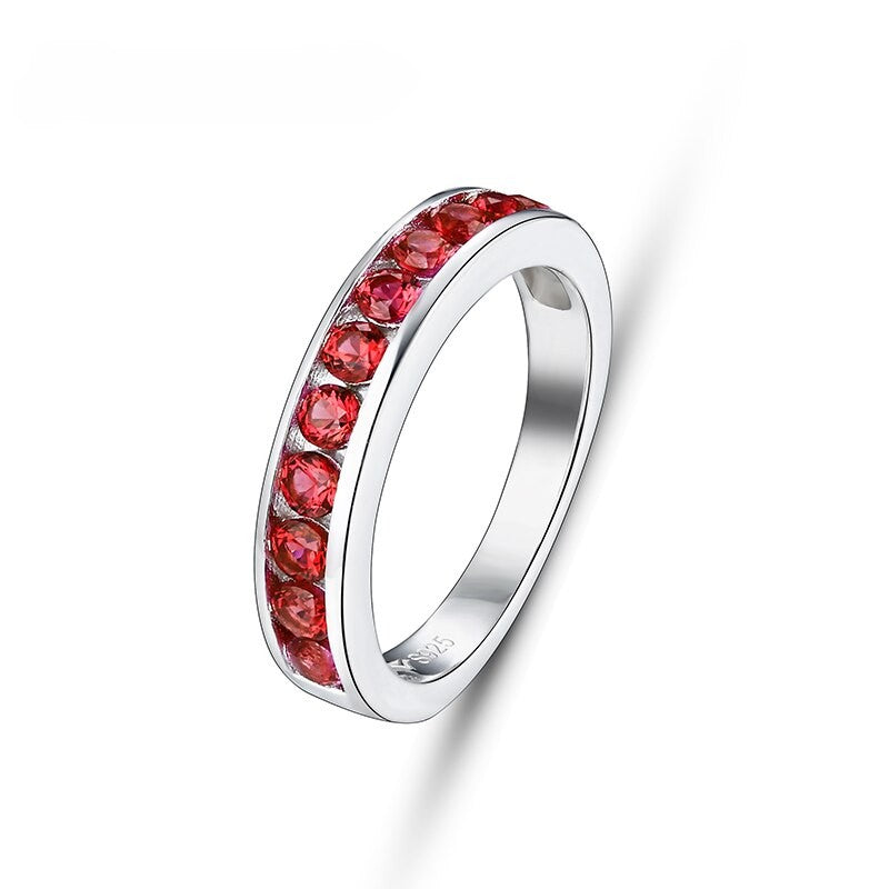 Lab Created Blue/White Sapphire Rings /Red Ruby Ring 925 Sterling Silver